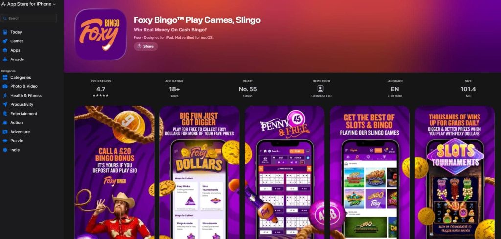 Foxy Bingo app